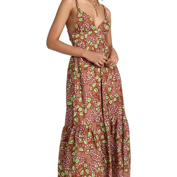 A.L.C. Women's Rhodes Dress, Bronze Tone/Green Kick Multi, 0 - Picture 3 of 8